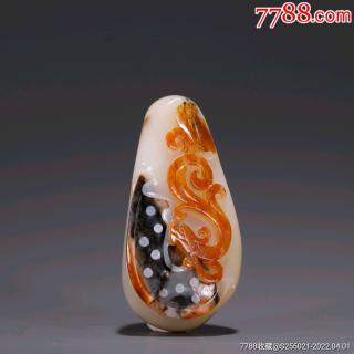 和田玉籽料螭龙原石雕a21s85f